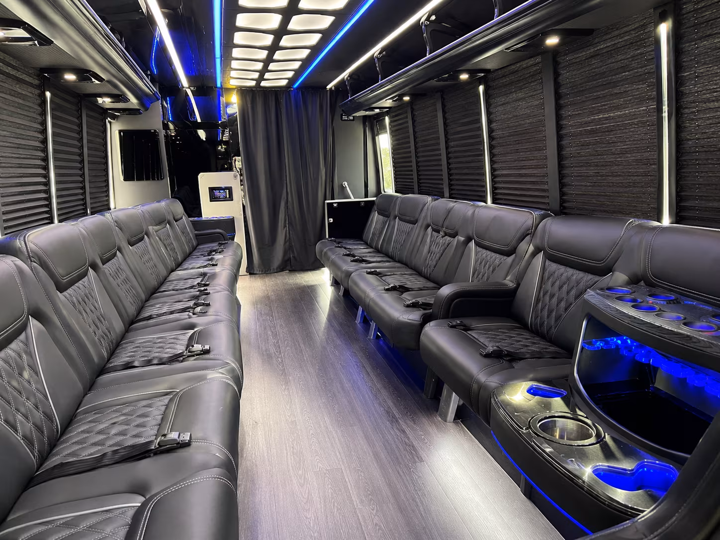 Greensboro Birthday, Sweet 16, & Quinceañera Transportation party bus exterior