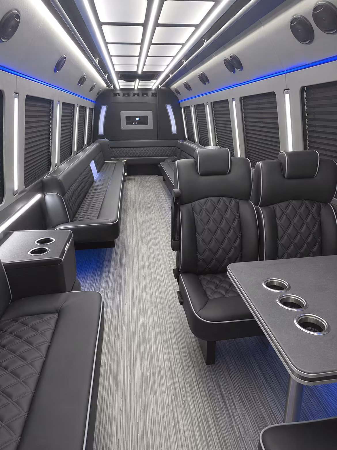 Greensboro Birthday, Sweet 16, & Quinceañera Transportation party bus interior