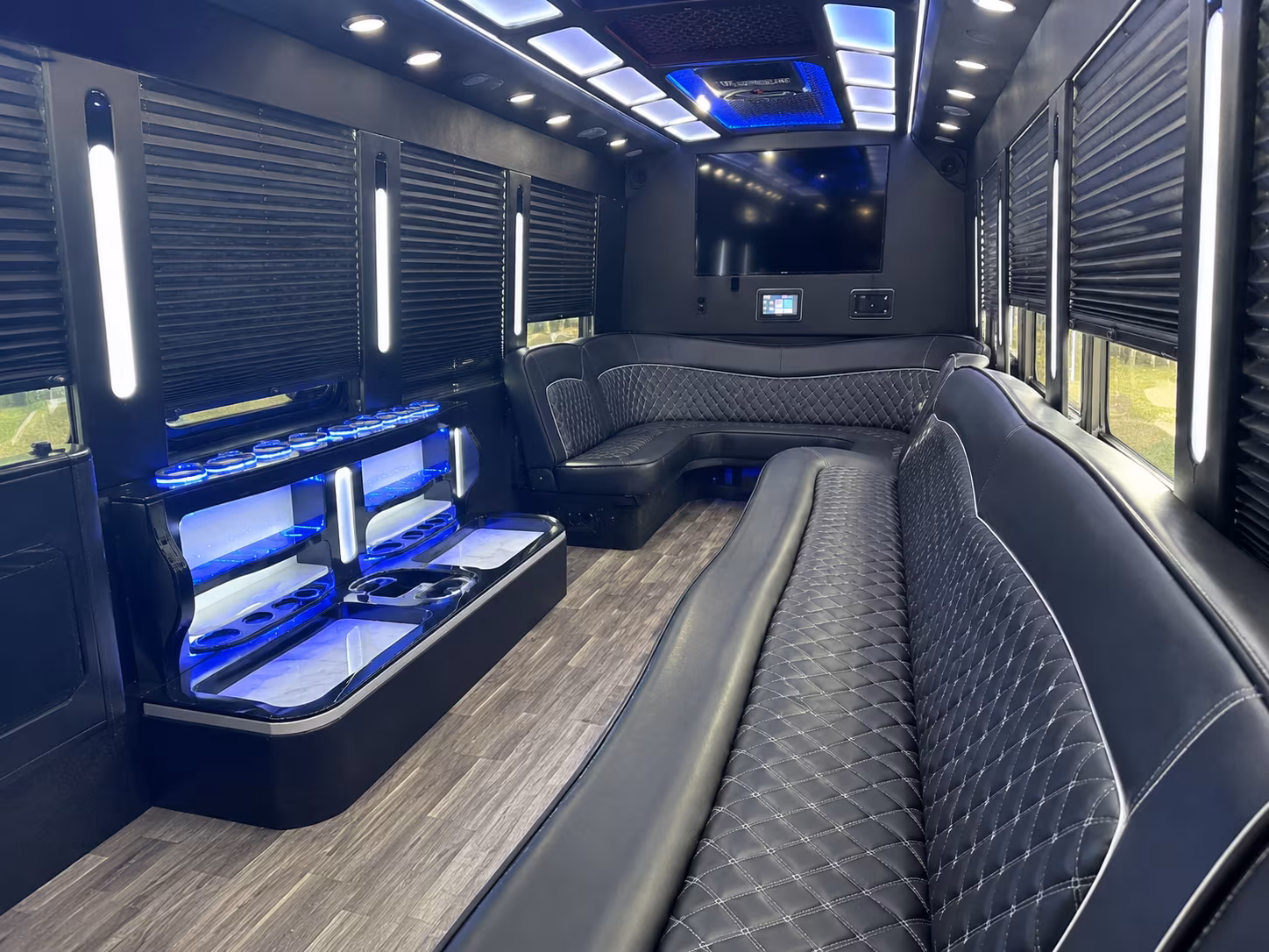 Greensboro Private Event Transportation party bus interior