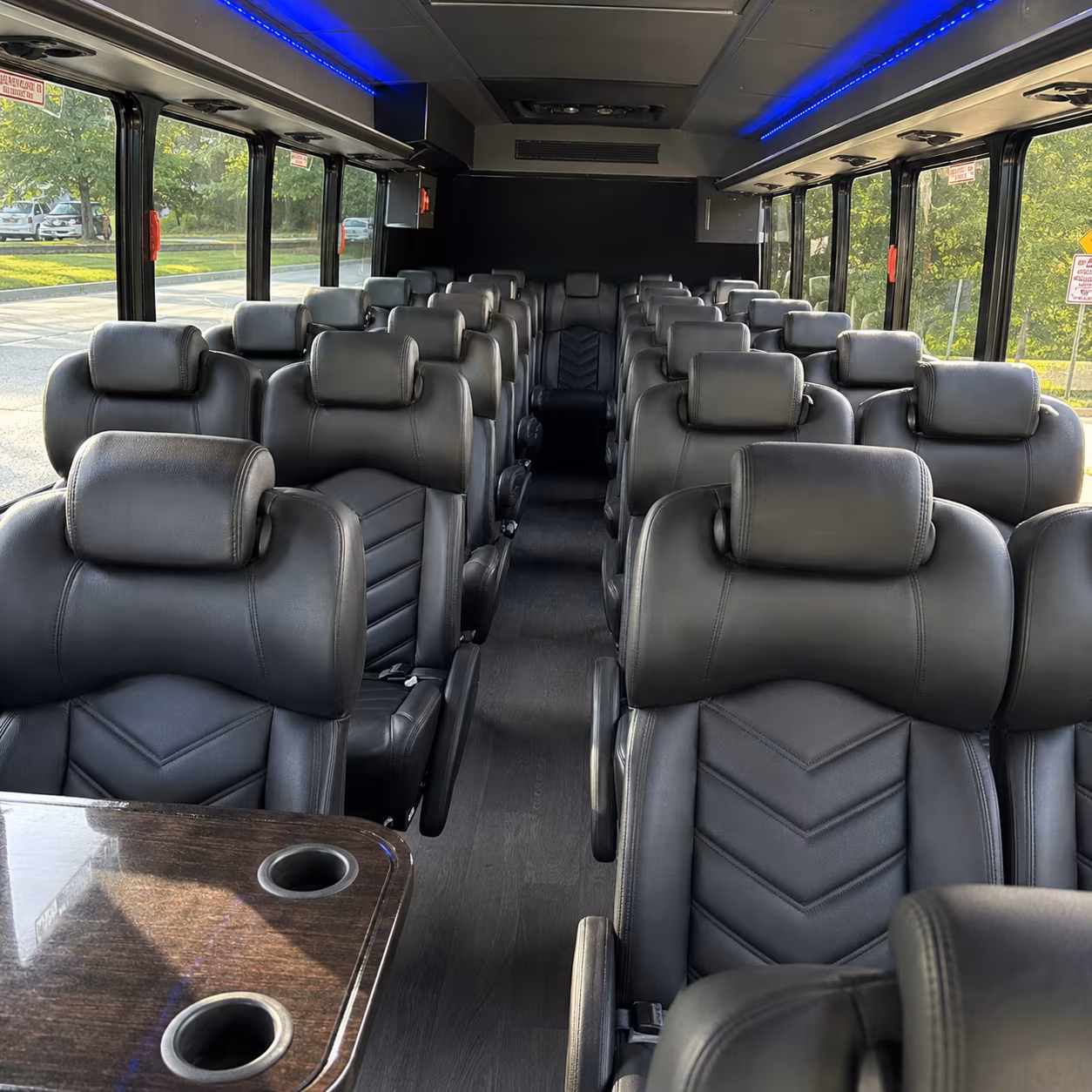 Greensboro School Event Transportation party bus interior