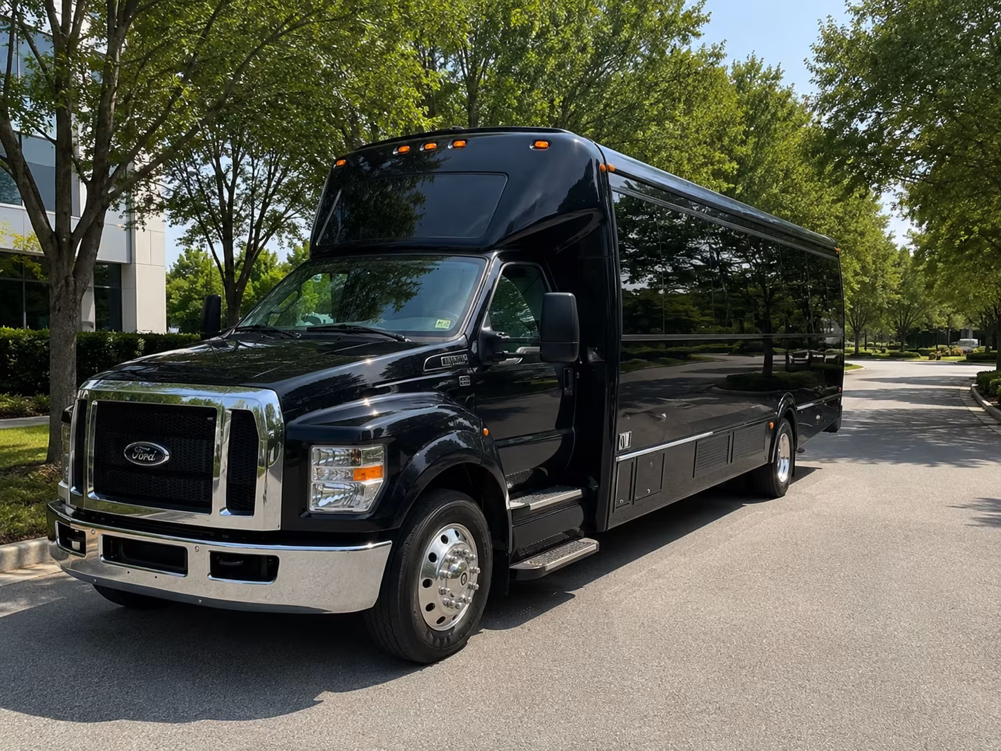 Greensboro Wedding Transportation party bus exterior