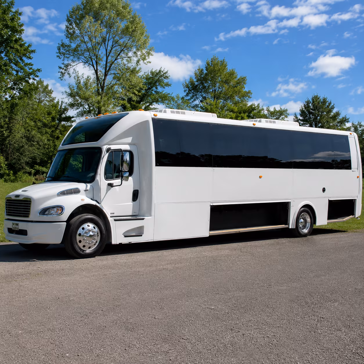 Greensboro Wedding Transportation party bus exterior